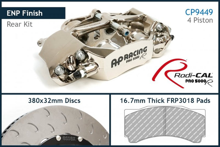 AP Racing by Essex Radi-CAL ENP Competition Brake Kit (Rear 9449/380mm)- Porsche 991 GT3/3RS/2RS - Hinz Motorsport