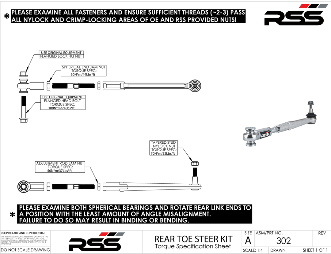 RSS 302 Rear Adjustable Toe/Bump Steer Kit - Porsche 981 GT4 - Hinz Motorsport