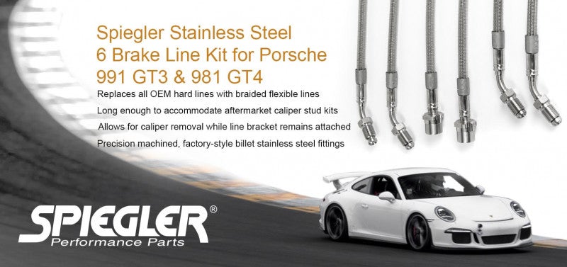 Spiegler Stainless Brake Lines Porsche 6-Line - Front & Rear Set - Hinz Motorsport